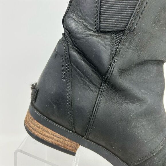 Sorel Women's Emelie Black Waterproof Pull On Mid-Calf Chelsea Boots Size 6.5 - Picture 2 of 13